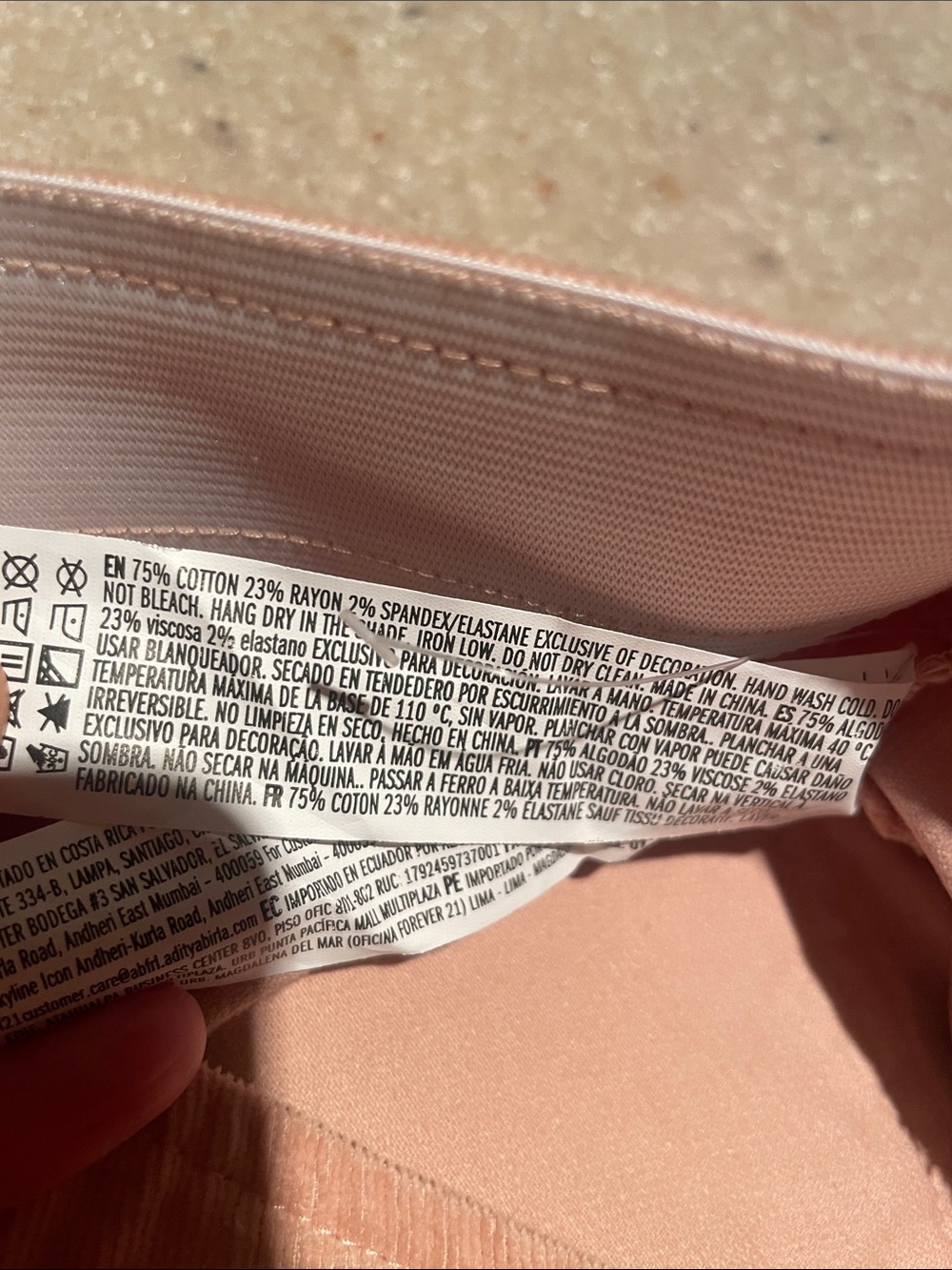 NWOT Forever 21 bell bottom pull on thin whale cords in pale peach color - Picture 5 of 10
